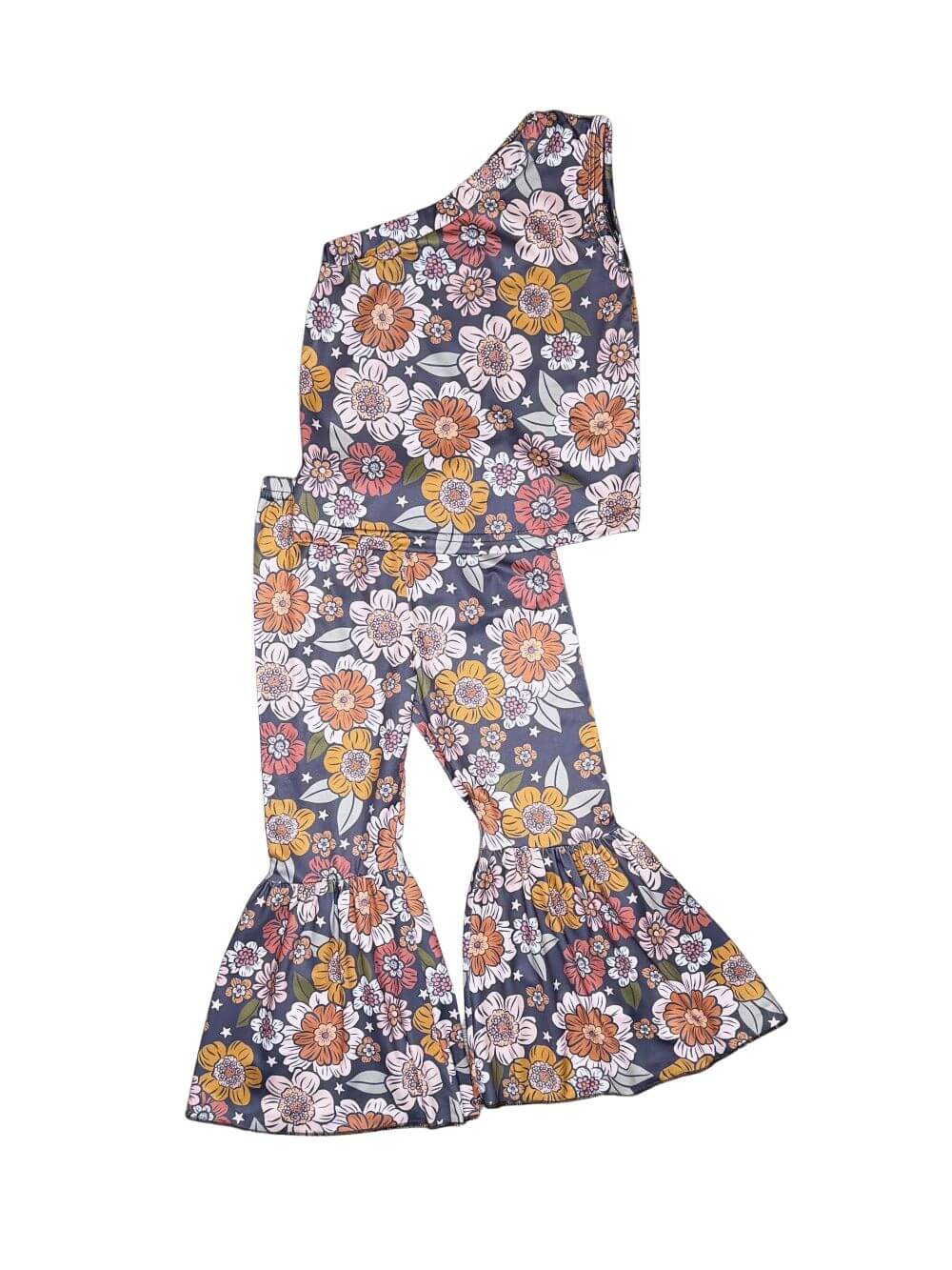 Boho Harvest Floral Girls Bell Bottoms Outfit