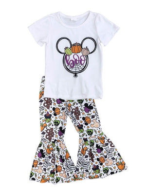 Boo Mouse Not So Scary Halloween Girls Bell Bottom Outfit - Sydney So Sweet