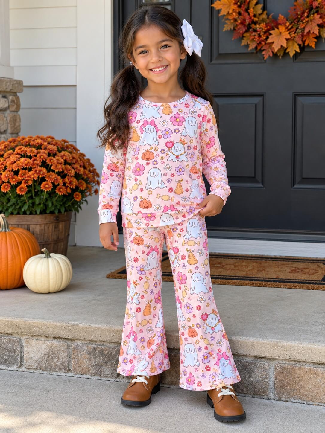 Boo & Blooms Girls Halloween Bell Bottoms Outfit