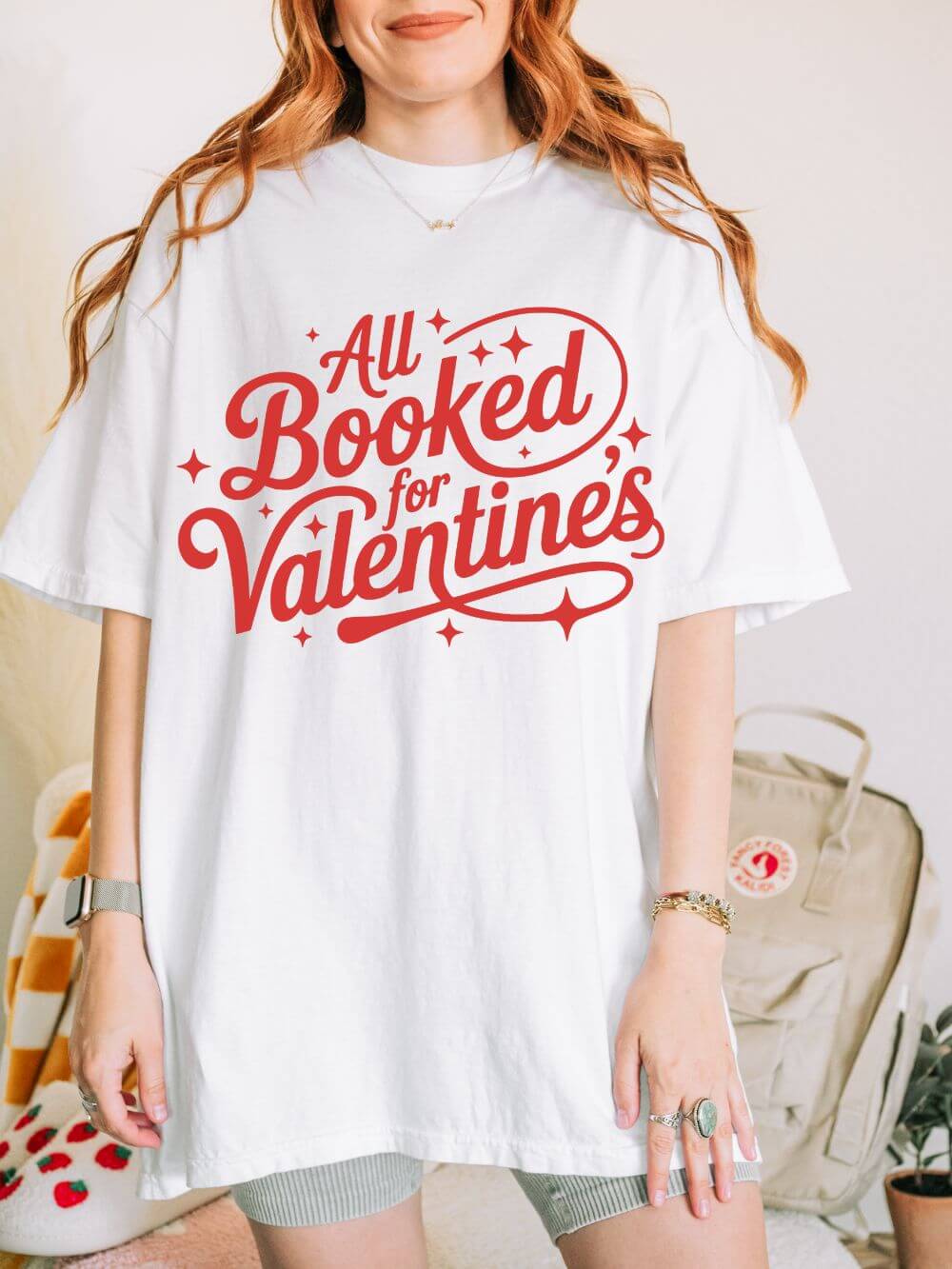 All Booked For Valentine's Book Lovers Graphic T-Shirt Unisex Short Sleeve Tee - Sydney So Sweet
