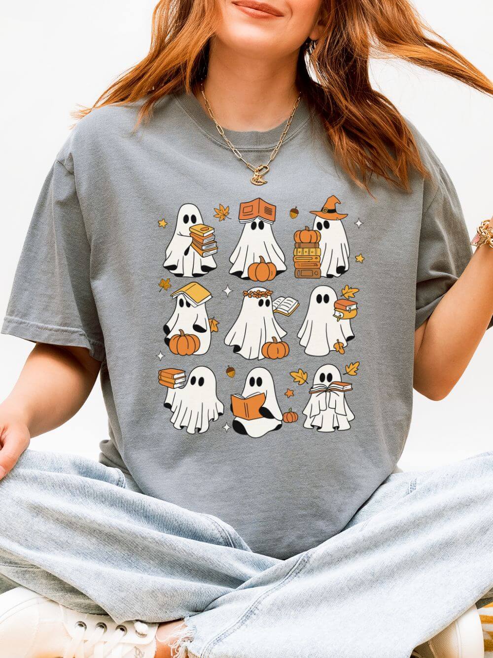 Bookish Boos Halloween Unisex Tee Comfort Colors Short Sleeve Book Lover Graphic T-Shirt - Sydney So Sweet