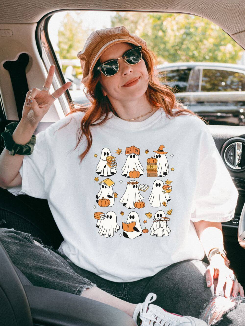 Bookish Boos Halloween Unisex Tee Comfort Colors Short Sleeve Book Lover Graphic T-Shirt - Sydney So Sweet