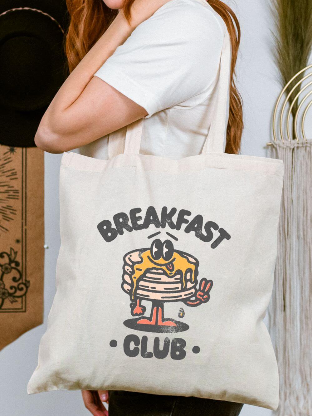Breakfast Club Pancake Stack Cute Cotton Canvas Tote Bag