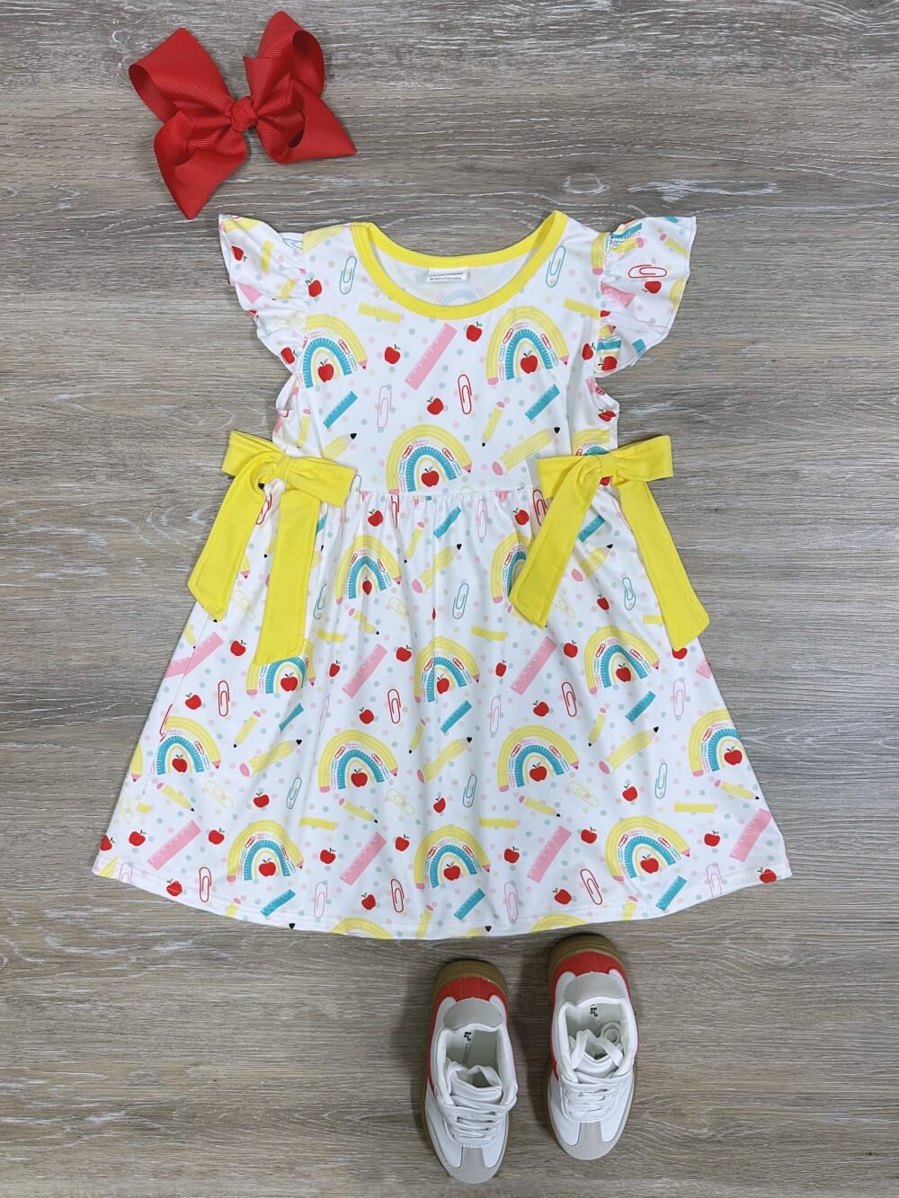 Bright Start Girls Pencil Rainbow Back to School Dress - Sydney So Sweet