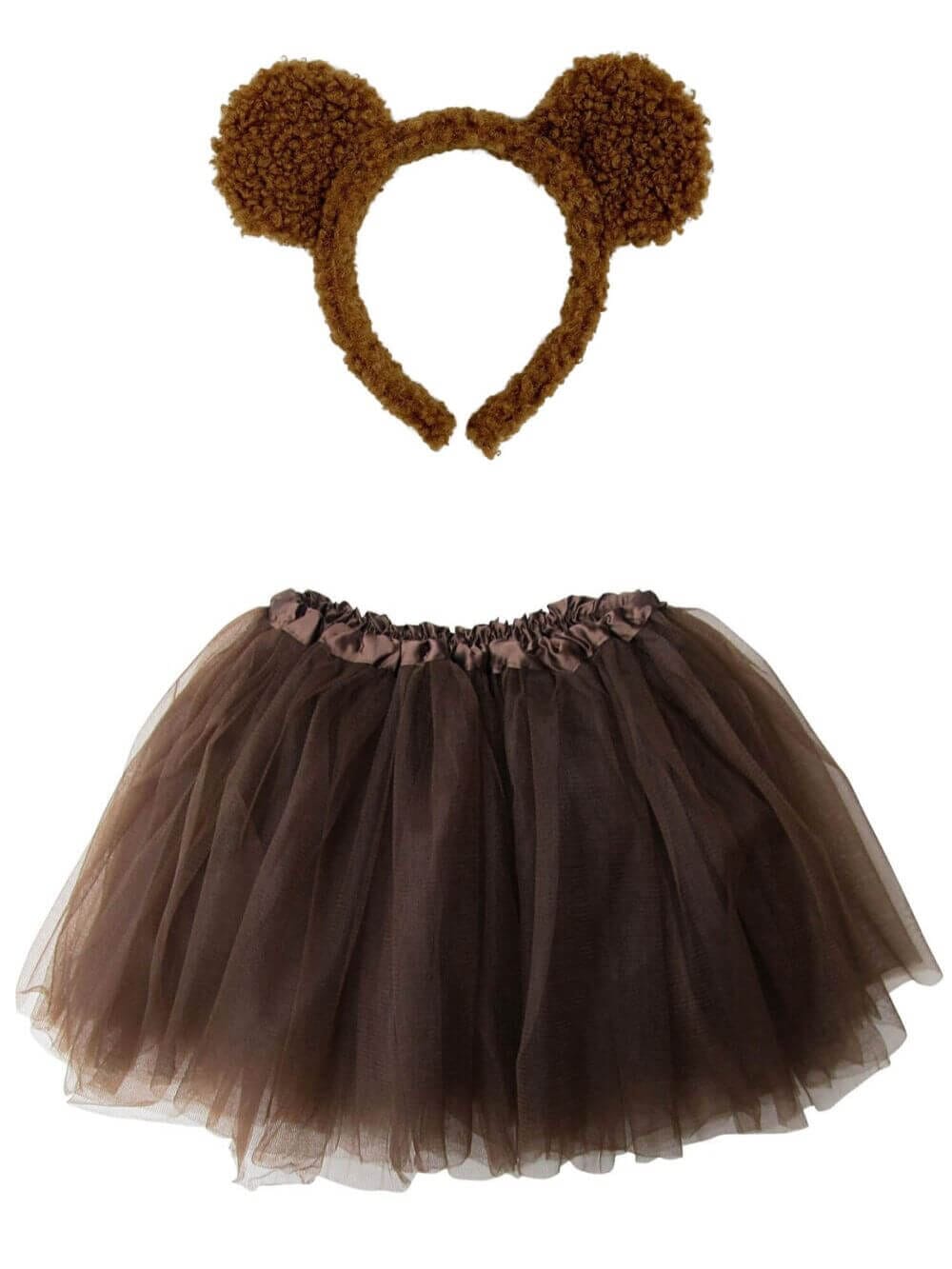Brown Bear Costume - Complete Kids Costume Set with Tutu and Headband - Sydney So Sweet