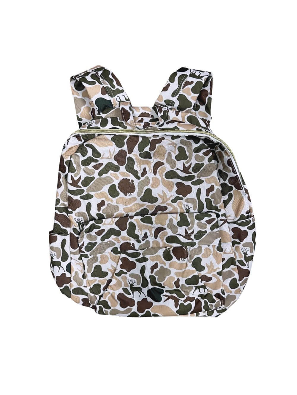 Brown Camo Print Bows Kids' Full Size School Backpack - Sydney So Sweet