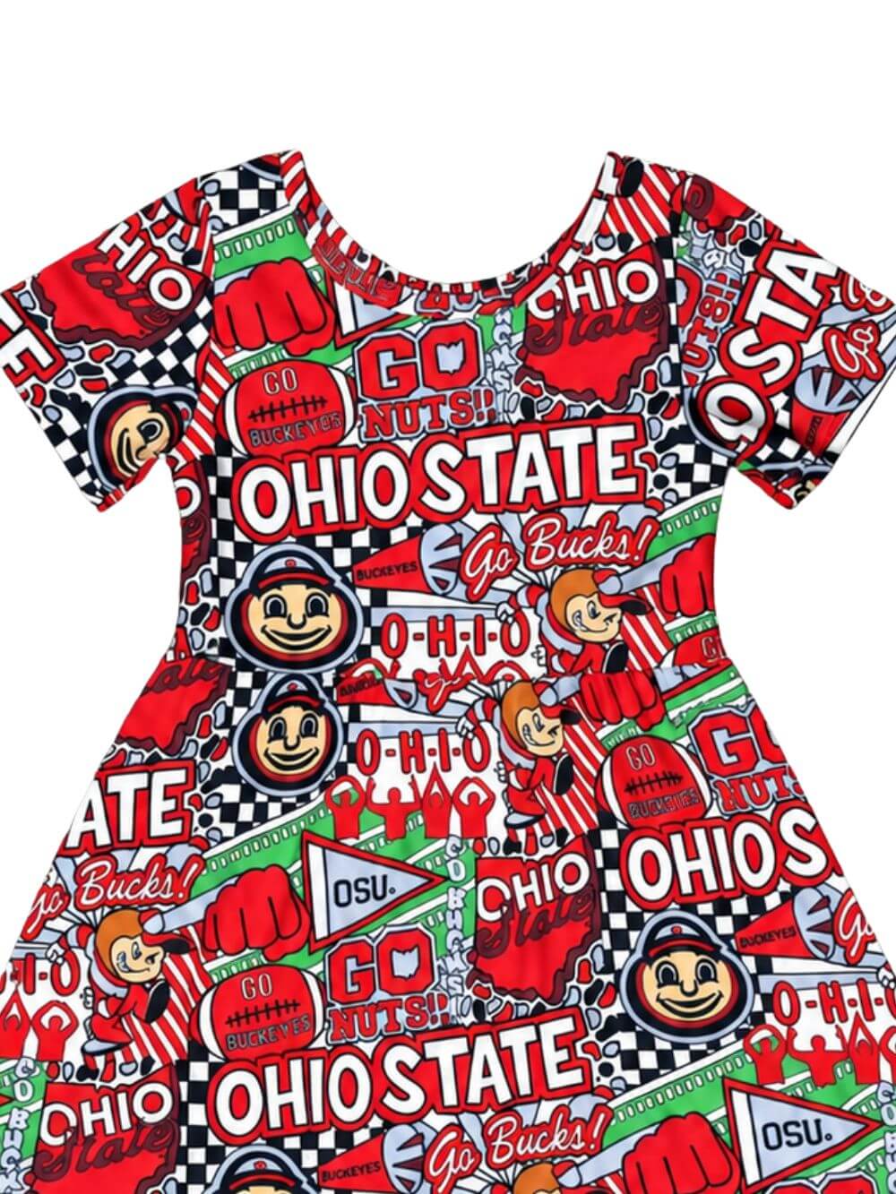 Buckeye for Life Girls Short Sleeve Skater Dress
