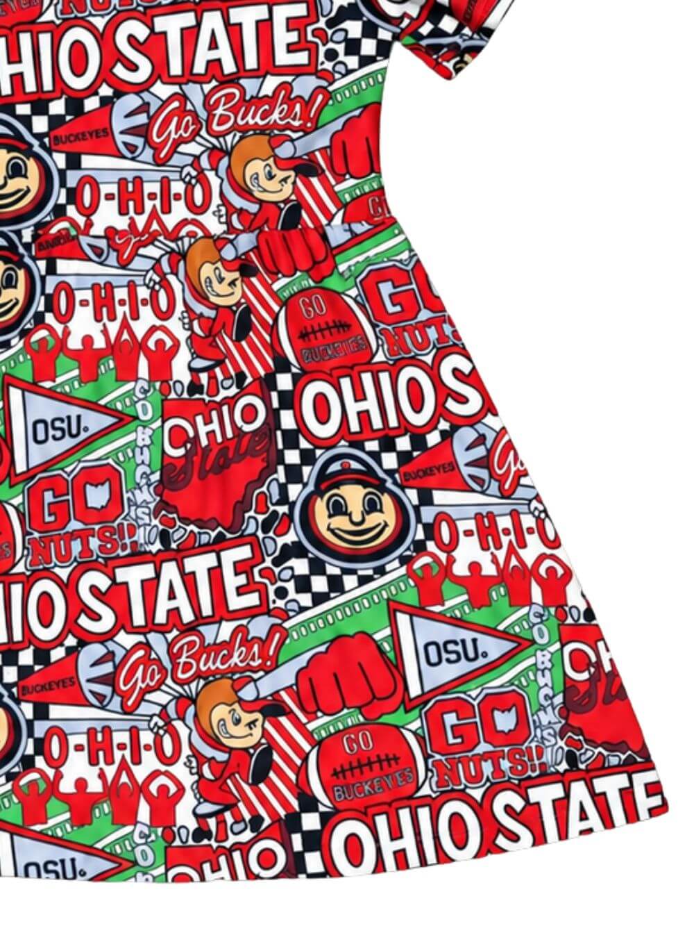 Buckeye for Life Girls Short Sleeve Skater Dress