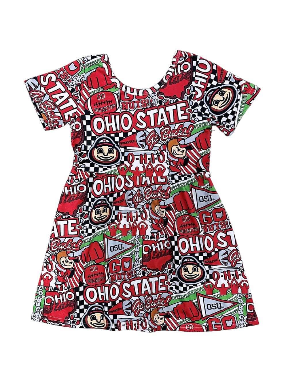 Buckeye for Life Girls Short Sleeve Skater Dress - Sydney So Sweet