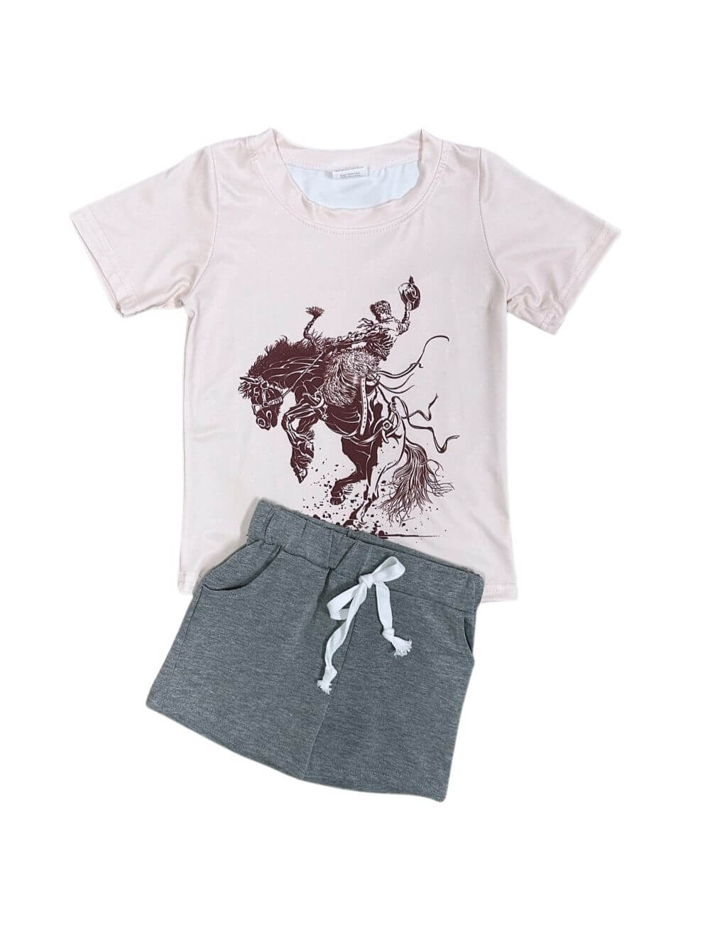 Bucking Bronco Boys Western T-Shirt & Shorts Outfit - Sydney So Sweet