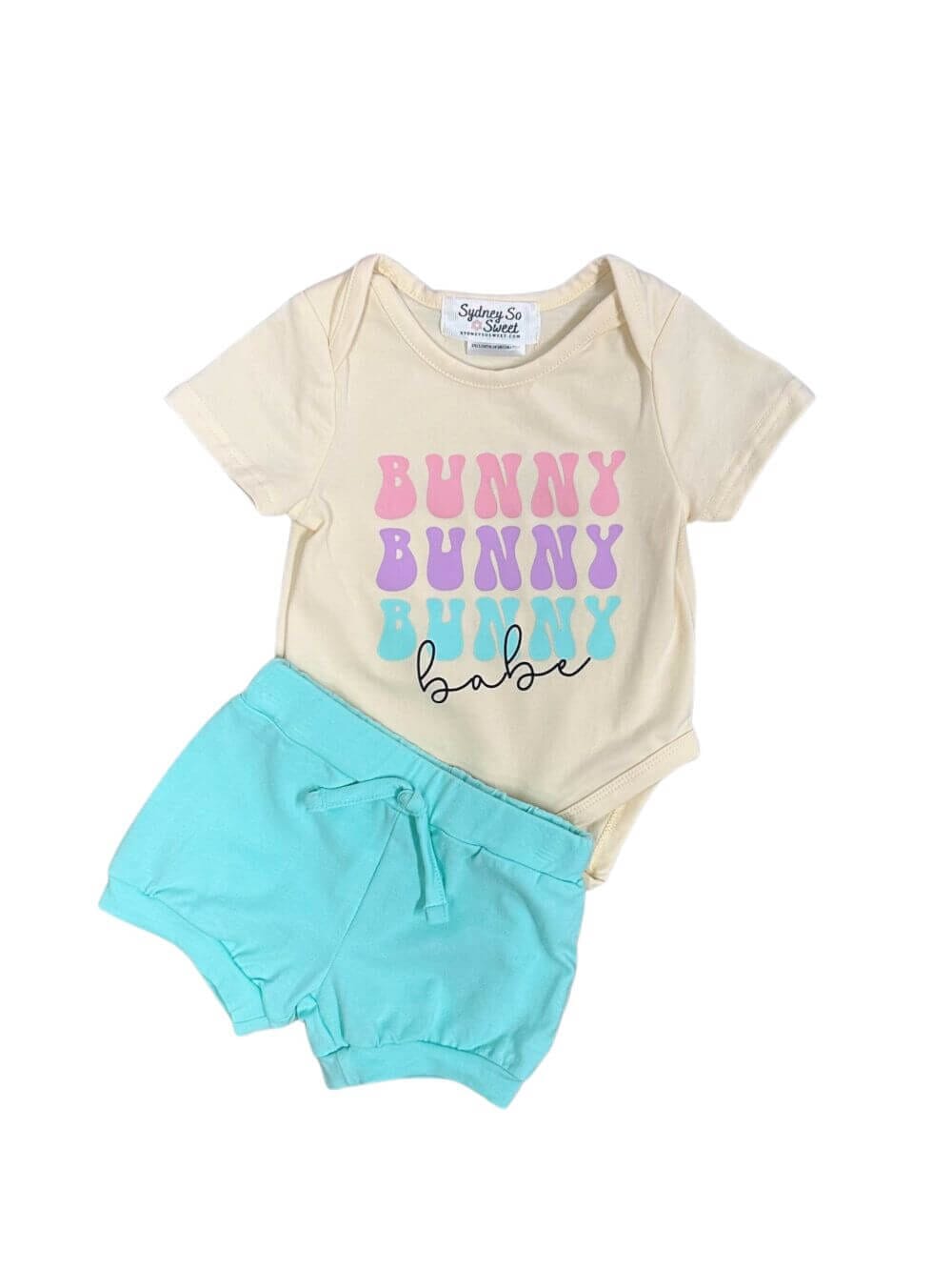 Bunny Babe Blue Two Piece Baby Easter Bloomer Outfit - Sydney So Sweet