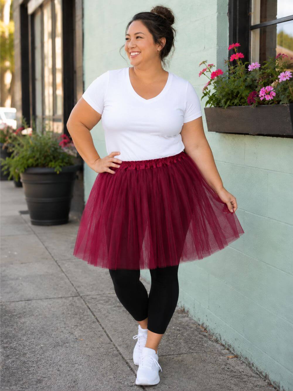Burgundy Plus Size Adult Tutu Skirt - Women's Plus Size 3- Layer Basic Ballet Costume Dance Tutus