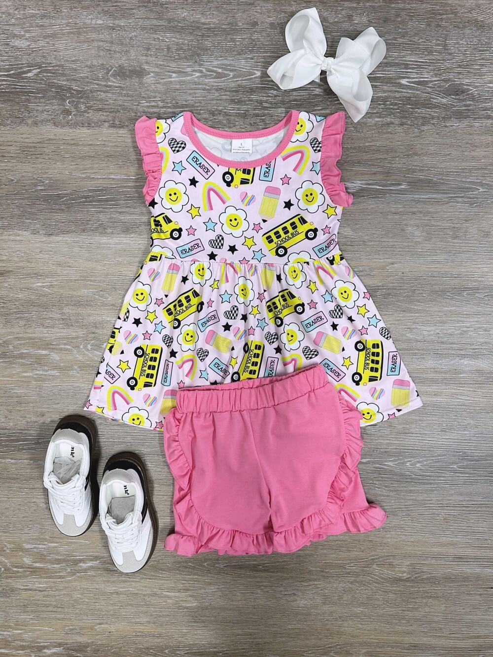 Bus Stop Cute Girls Back to School Shorts Outfit - Sydney So Sweet