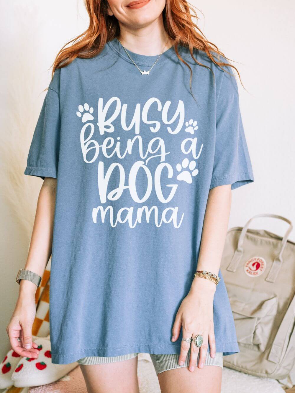 Busy Being a Dog Mama T-Shirt Cute Dog Lover Graphic Tee