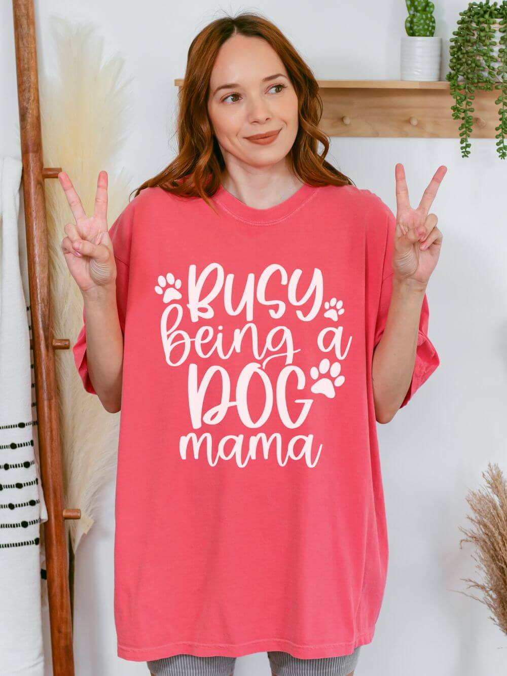 Busy Being a Dog Mama T-Shirt Cute Dog Lover Graphic Tee