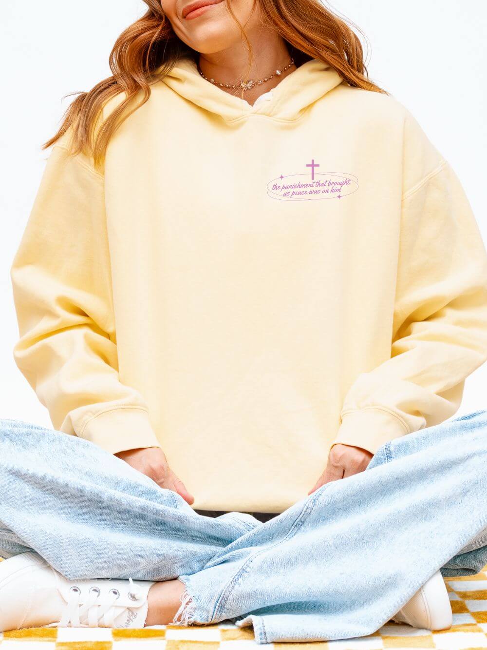 By His Wounds We Are Healed Lightweight Pullover Christian Hoodie Hooded Sweatshirt