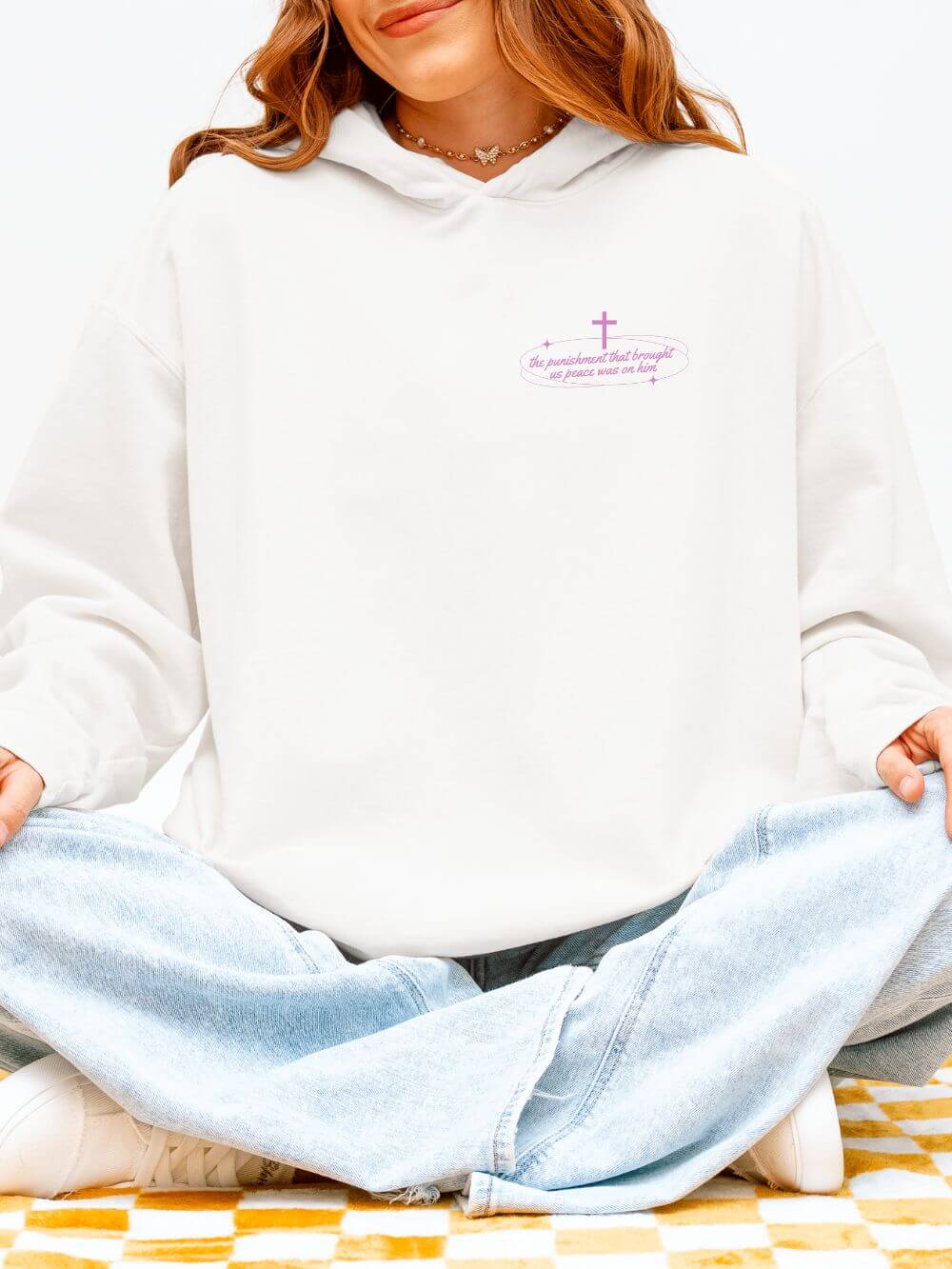 By His Wounds We Are Healed Lightweight Pullover Christian Hoodie Hooded Sweatshirt