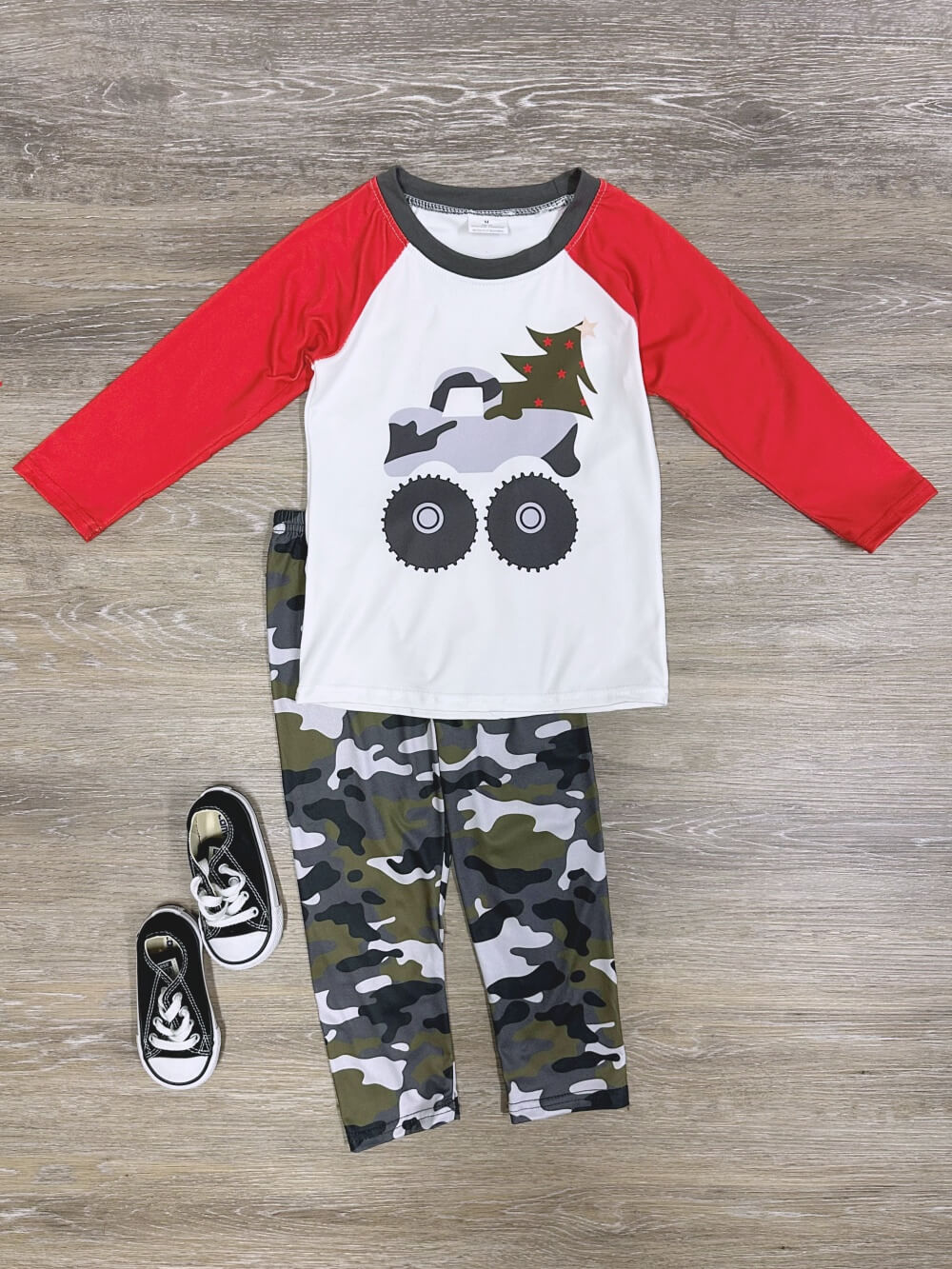 Camo Christmas Monster Truck Boys Outfit - Sydney So Sweet