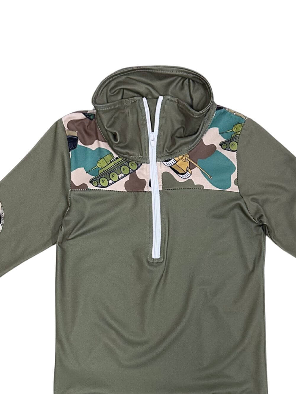 Camo Cool Boys Quarter Zip Pullover Top - Sydney So Sweet