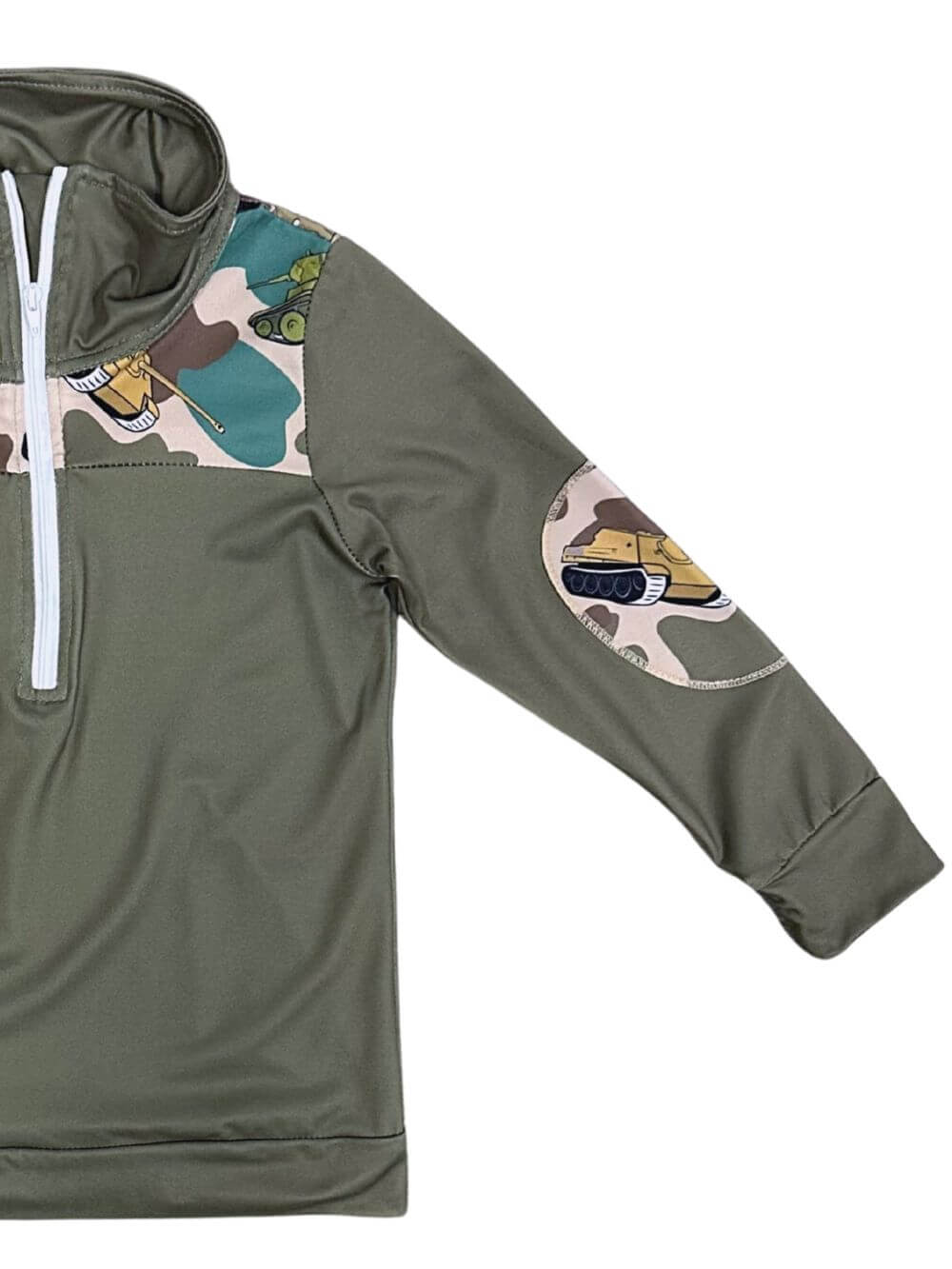 Camo Cool Boys Quarter Zip Pullover Top - Sydney So Sweet