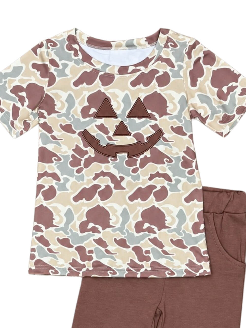 Camo Pumpkin Boys Fall T-Shirt & Jogger Pants Outfit