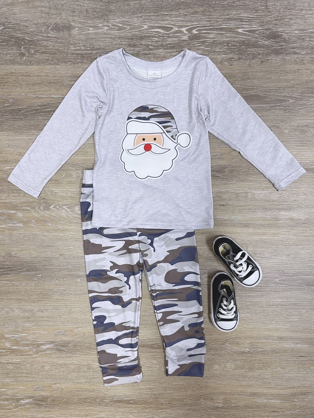 Camo Santa Claus Boys Christmas Holiday Lounge Set - Sydney So Sweet