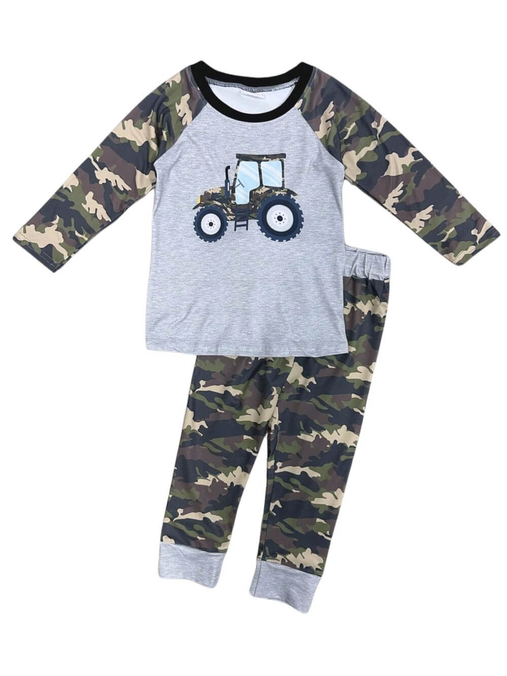 Camo Tractor Boys Long Sleeve Jogger Outfit - Sydney So Sweet