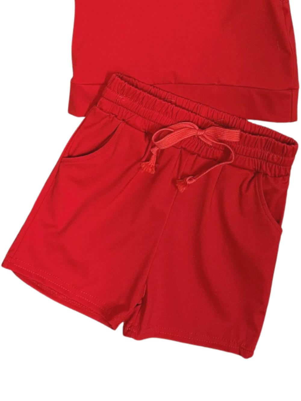 Candy Apple Red Everyday Girls Shorts Lounge Set