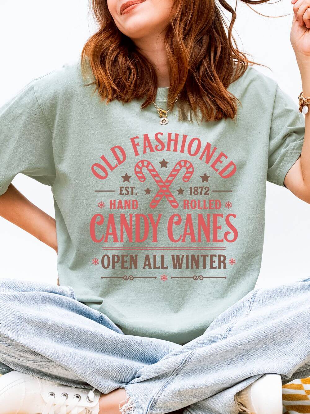 Old Fashioned Candy Canes Holiday Tee Vintage Charm Unisex Christmas T-Shirt - Sydney So Sweet