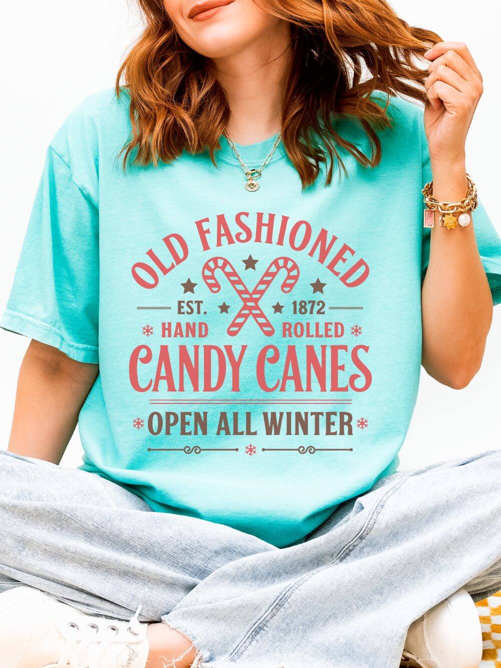 Old Fashioned Candy Canes Holiday Tee Vintage Charm Unisex Christmas T-Shirt - Sydney So Sweet