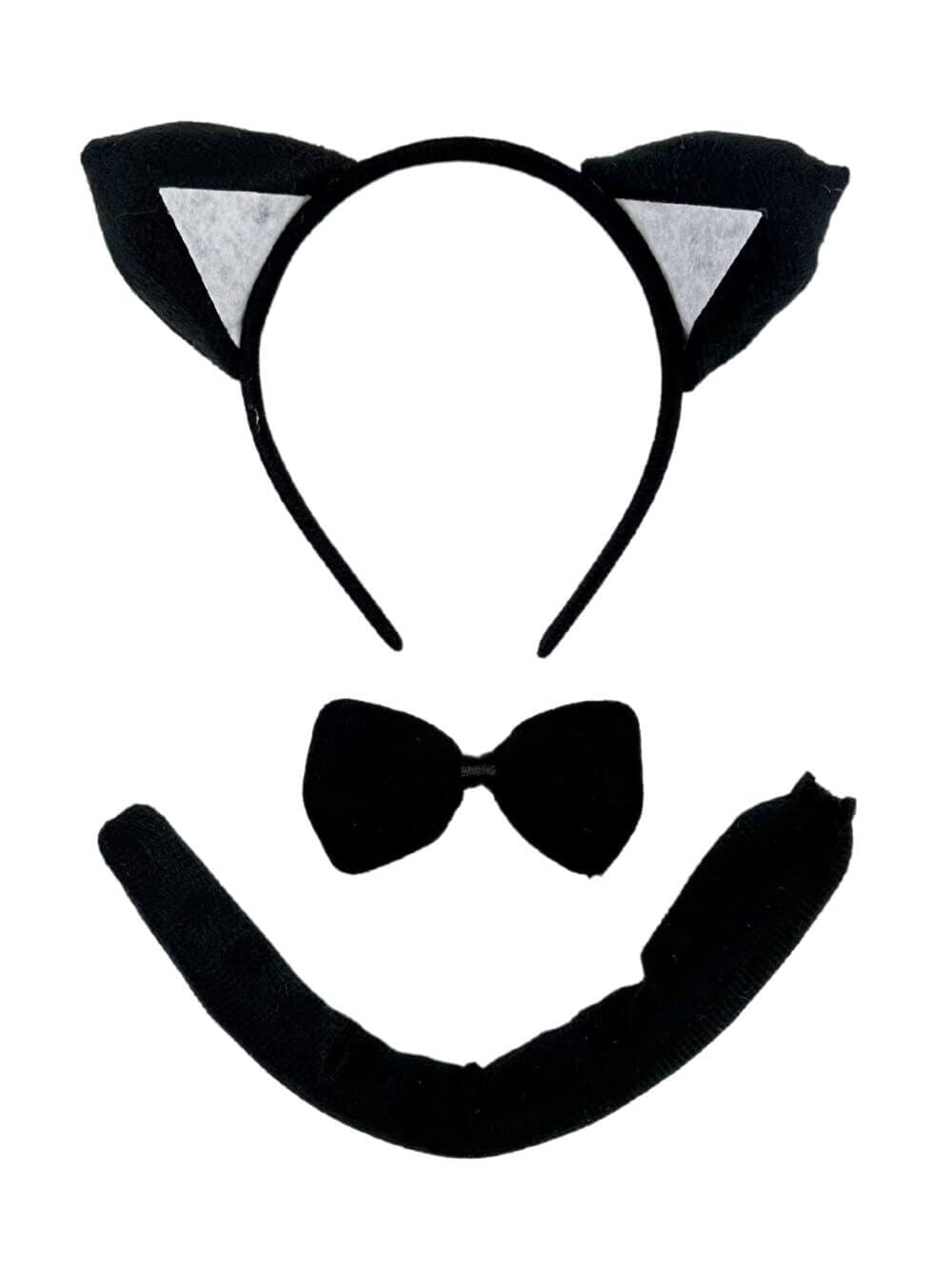 Black Cat Headband Ears & Tail, Costume Accessories 1 Piece Black Cat Headband Ears & Tail, Costume Accessories 1 Piece