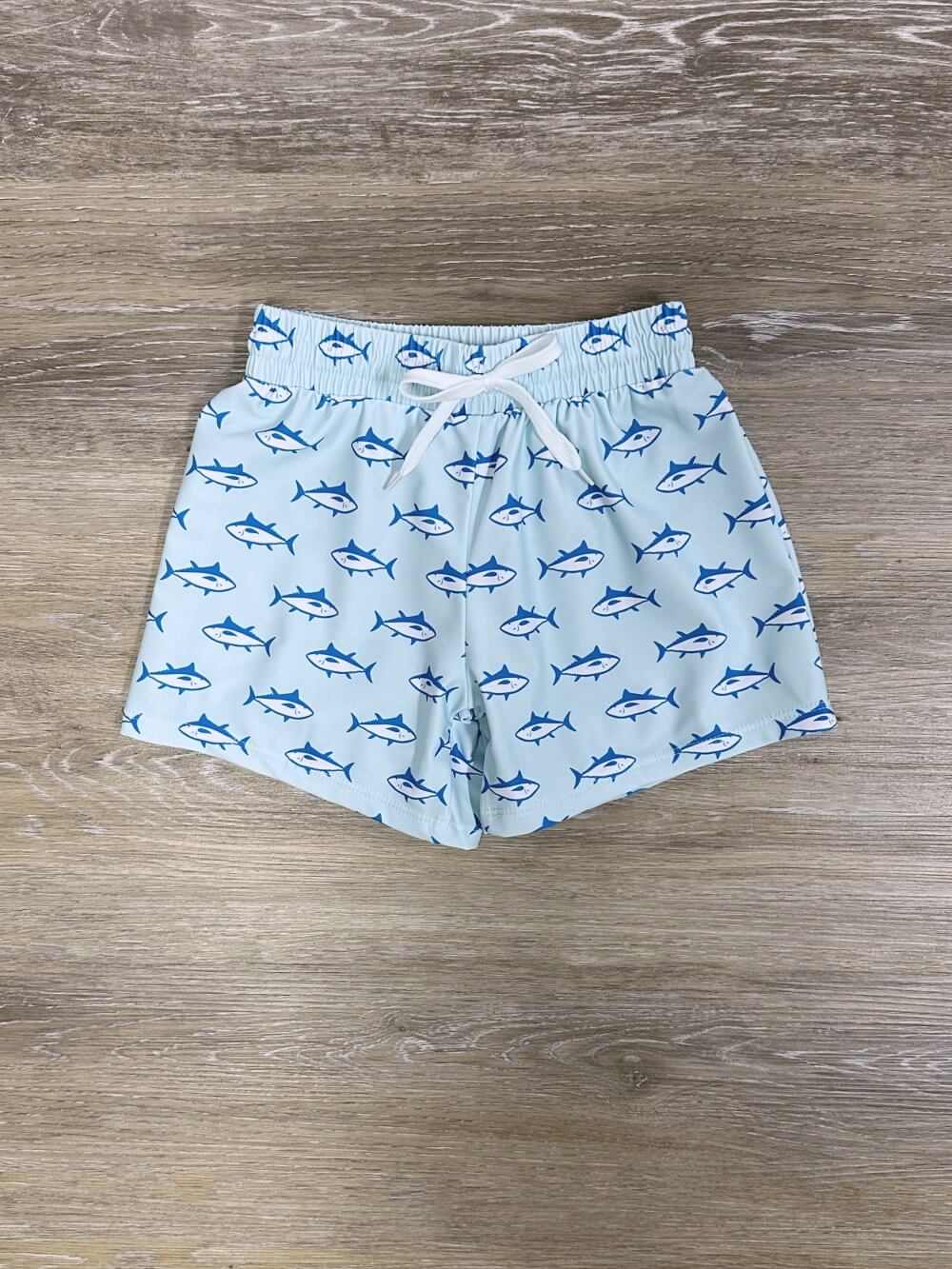 Catch of the Day Boys Blue Fish Swim Shorts - Sydney So Sweet