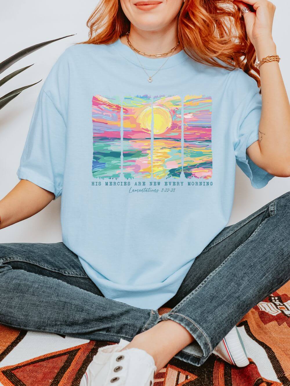 His Mercies are New Bible Verse Christian Unisex Comfort Colors Graphic T-Shirt - Sydney So Sweet