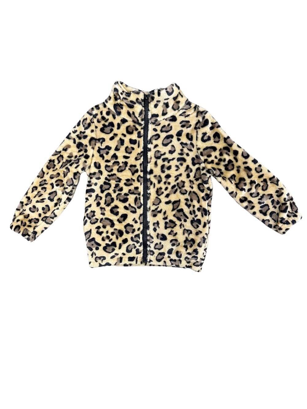 Cheetah Sherpa Zip Up Girls Jacket - Sydney So Sweet