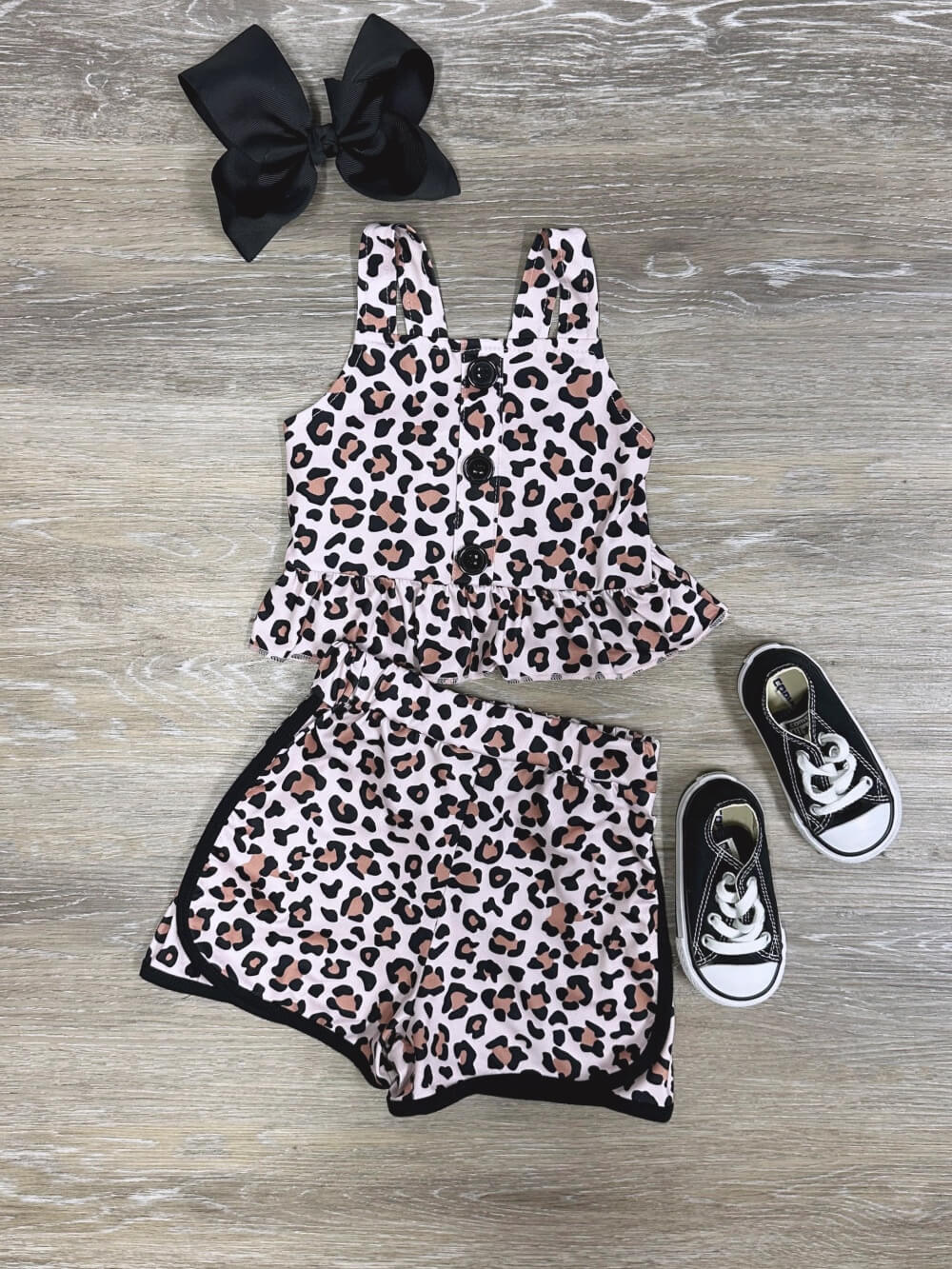 Cheetah Cutie Girls Peplum Tank Shorts Set Sydney So Sweet