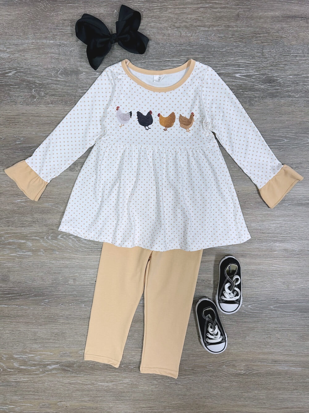 Chicken Dance Long Sleeve Top &amp; Leggings Girls Outfit - Sydney So Sweet