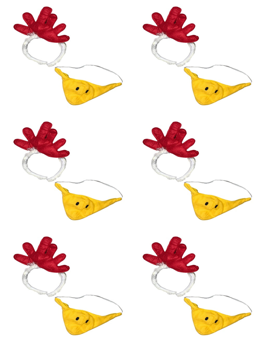 Chicken Headband & Beak Set, Kid or Adult Size Costume Accessories