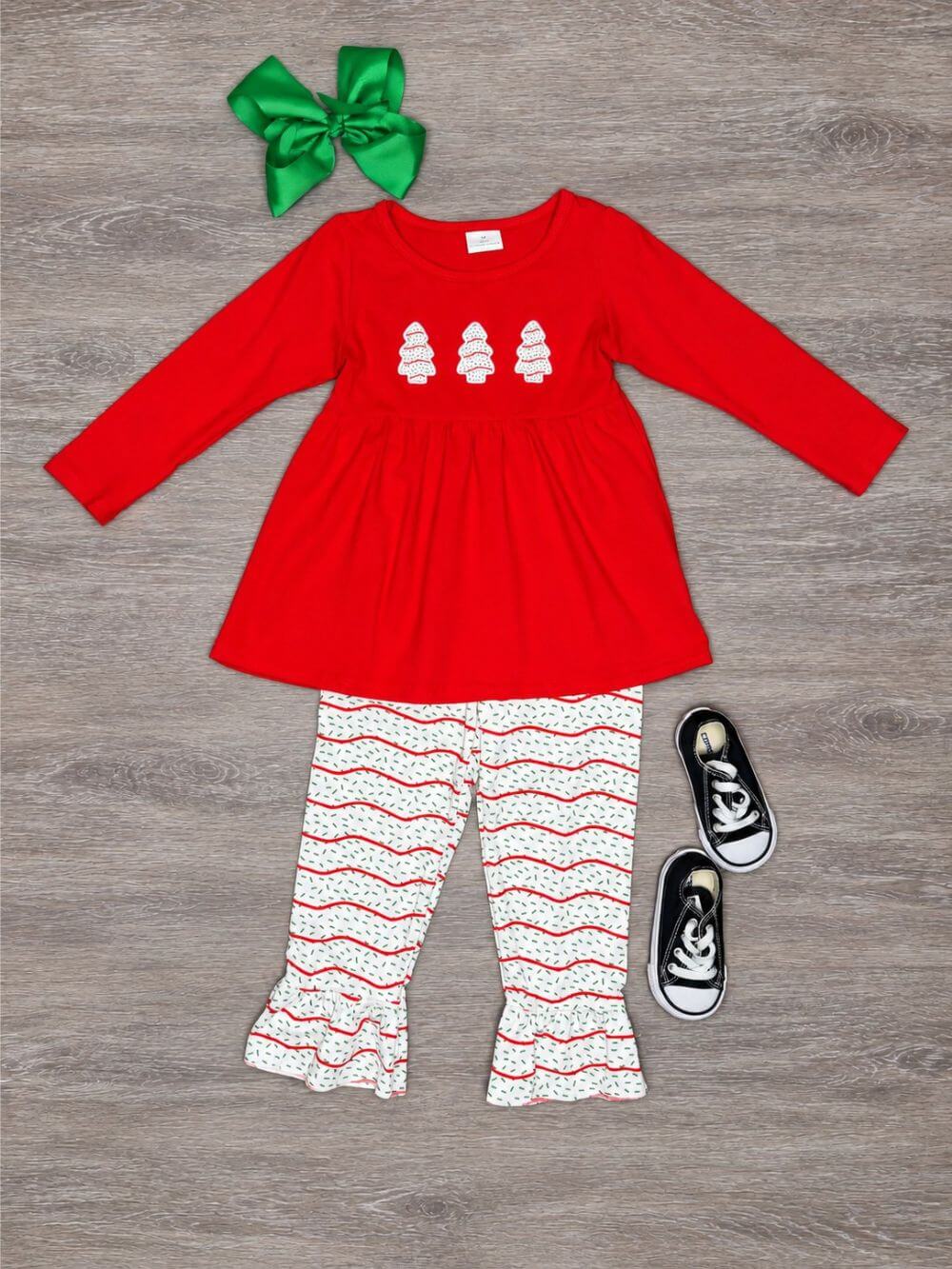Christmas Cakes Girls Holiday Tunic & Ruffle Pants Outfit