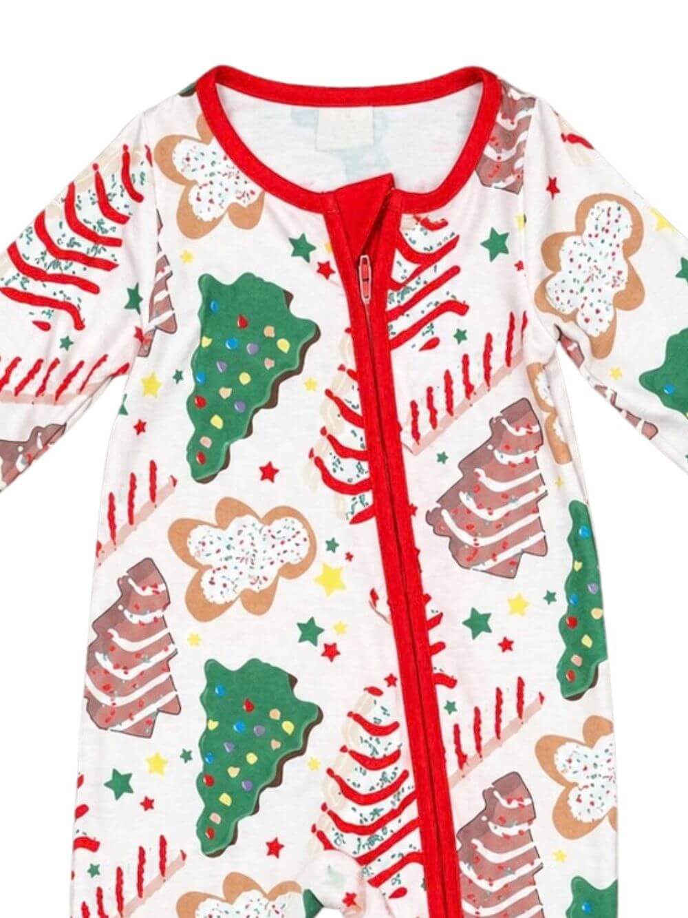 Christmas Cakes & Cookies Zip Up Baby Romper
