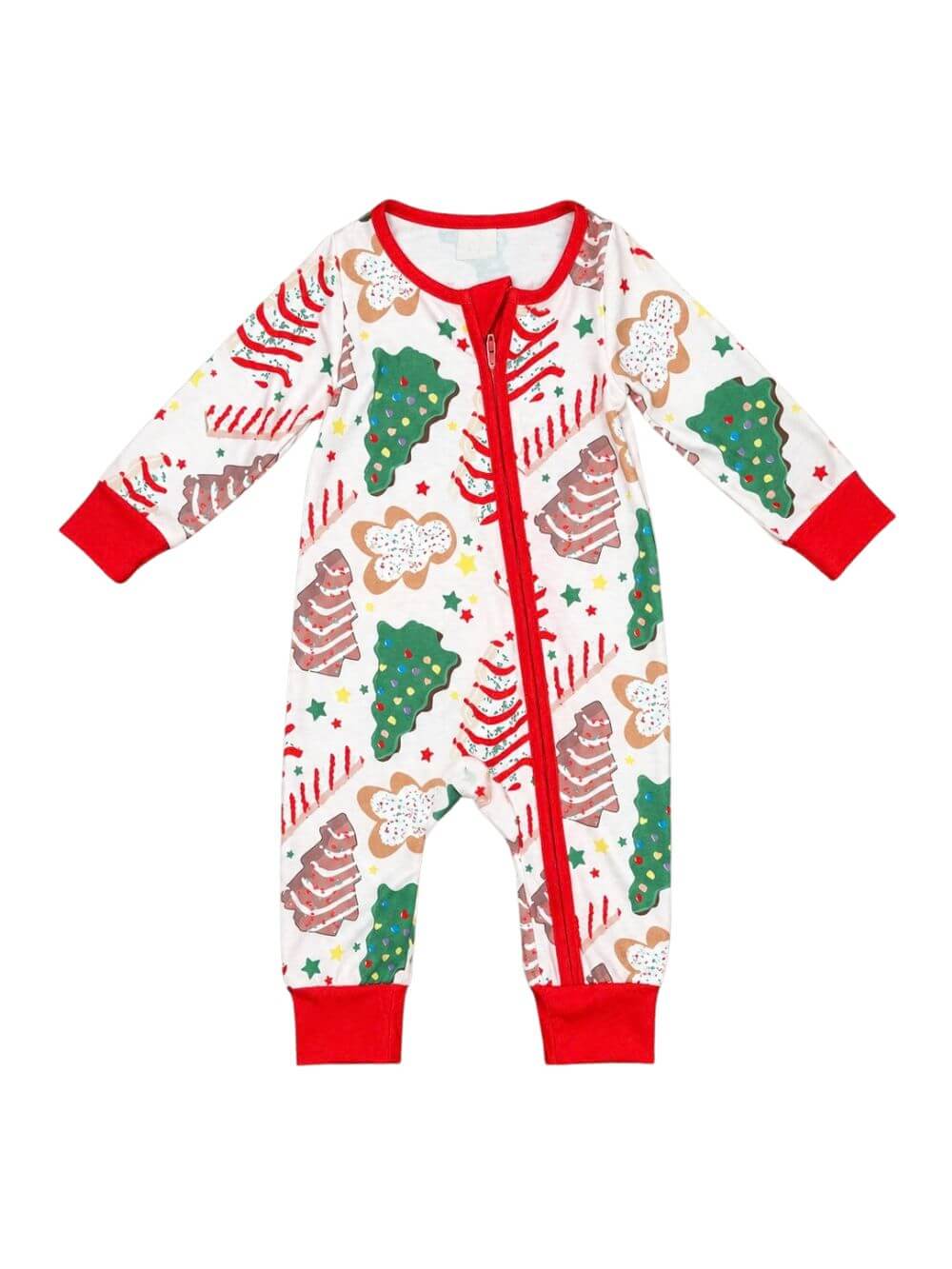 Christmas Cakes & Cookies Zip Up Baby Romper