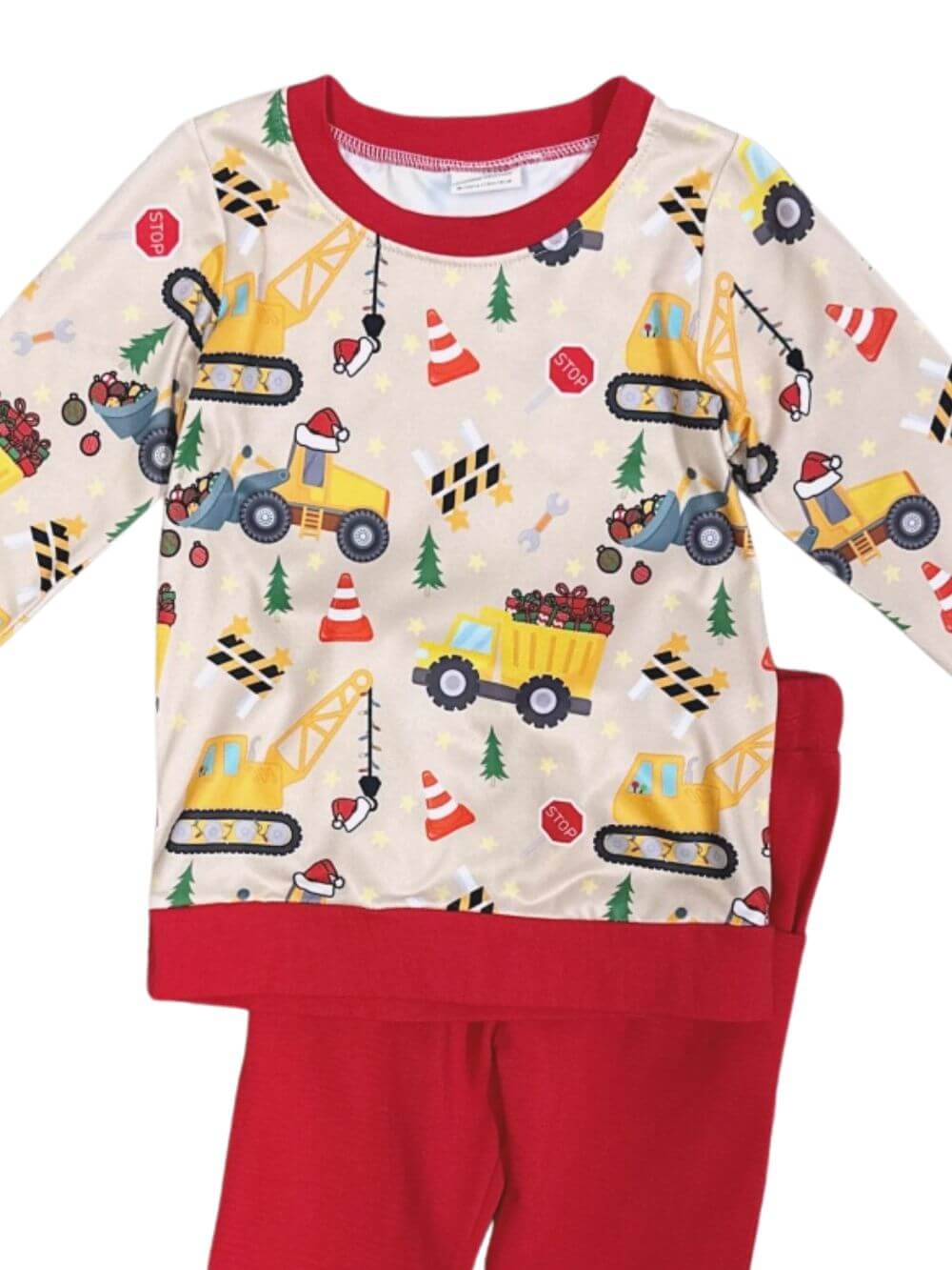 Christmas Construction Crew Boys Jogger Outfit - Sydney So Sweet