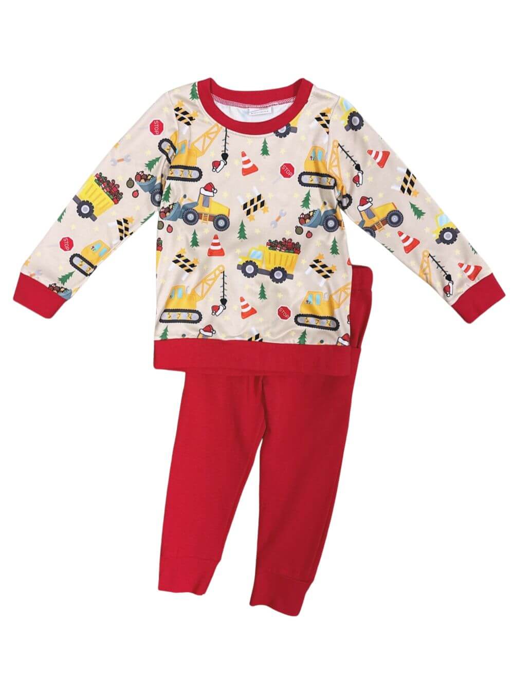 Christmas Construction Crew Boys Jogger Outfit - Sydney So Sweet