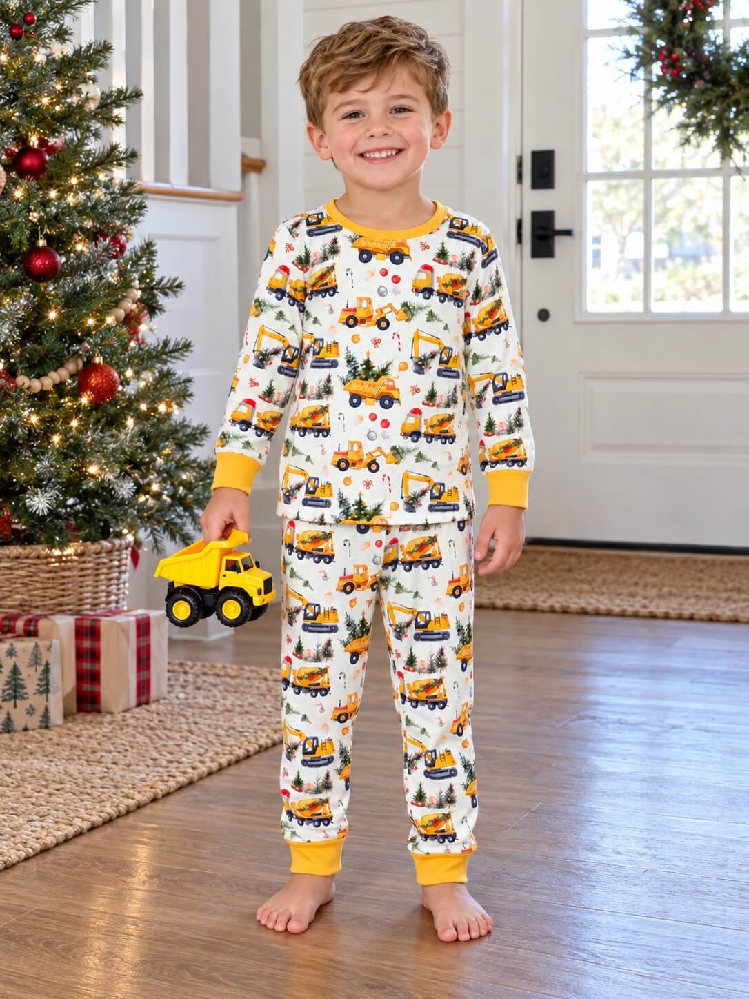Christmas Construction Trucks Kids Comfy Lounge Set