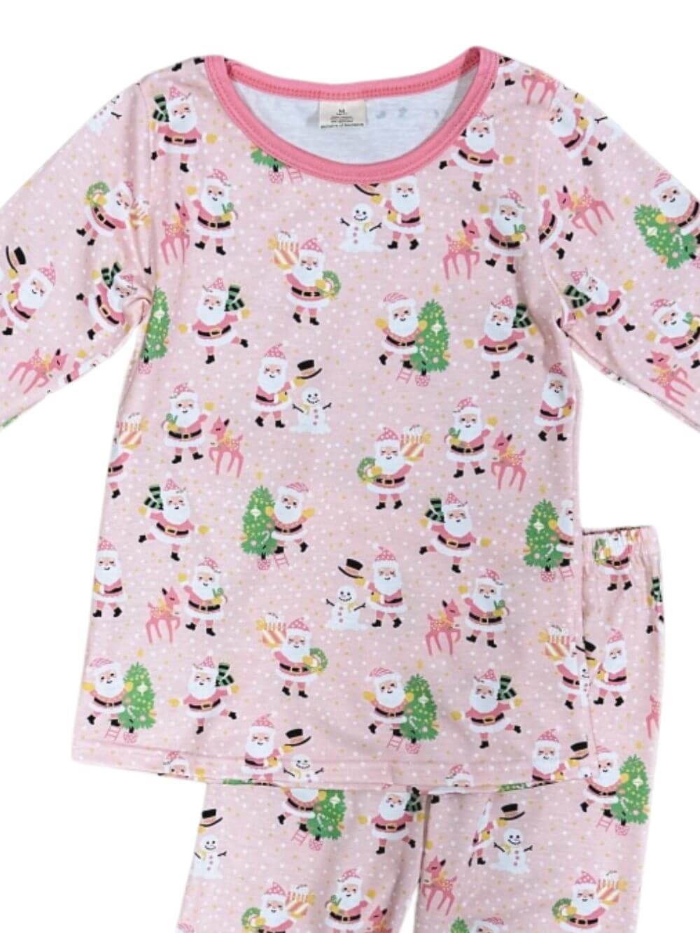 Christmas Crew Girls Pink Holiday Pajamas - Sydney So Sweet