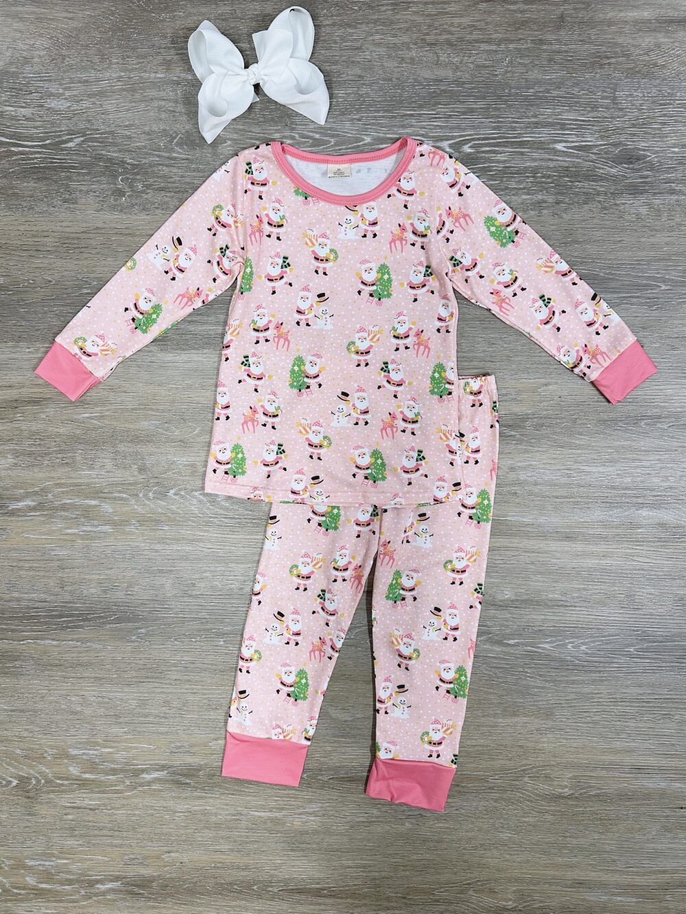 Christmas Crew Girls Pink Holiday Pajamas - Sydney So Sweet