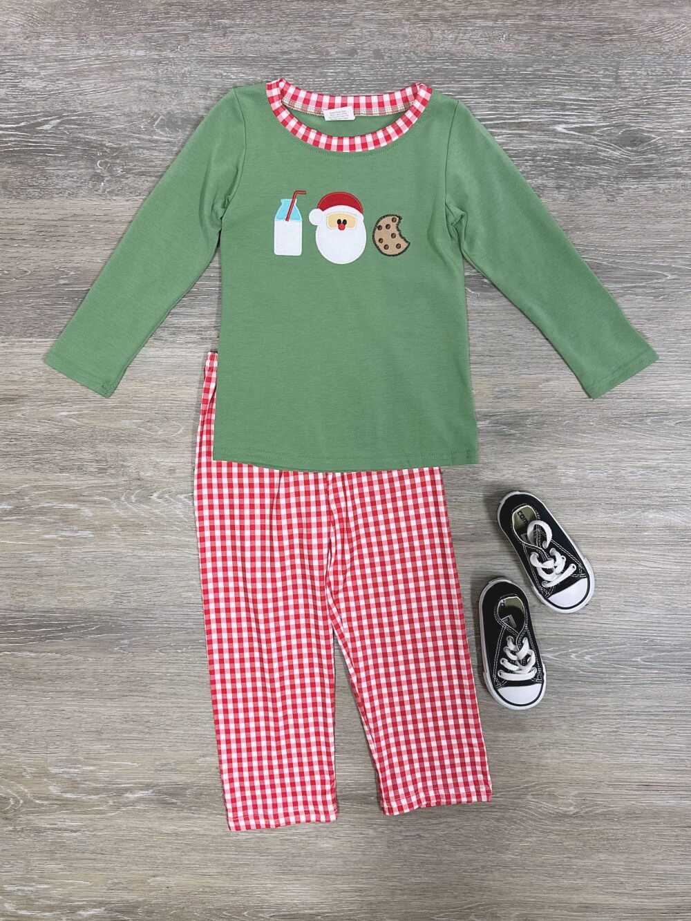 Christmas Milk & Cookies Boys Santa Claus Outfit - Sydney So Sweet