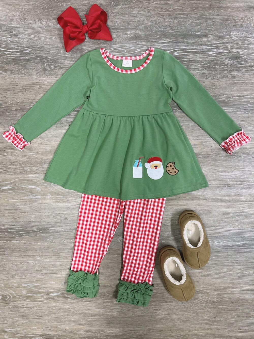 Christmas Milk & Cookies Girls Santa Claus Outfit - Sydney So Sweet