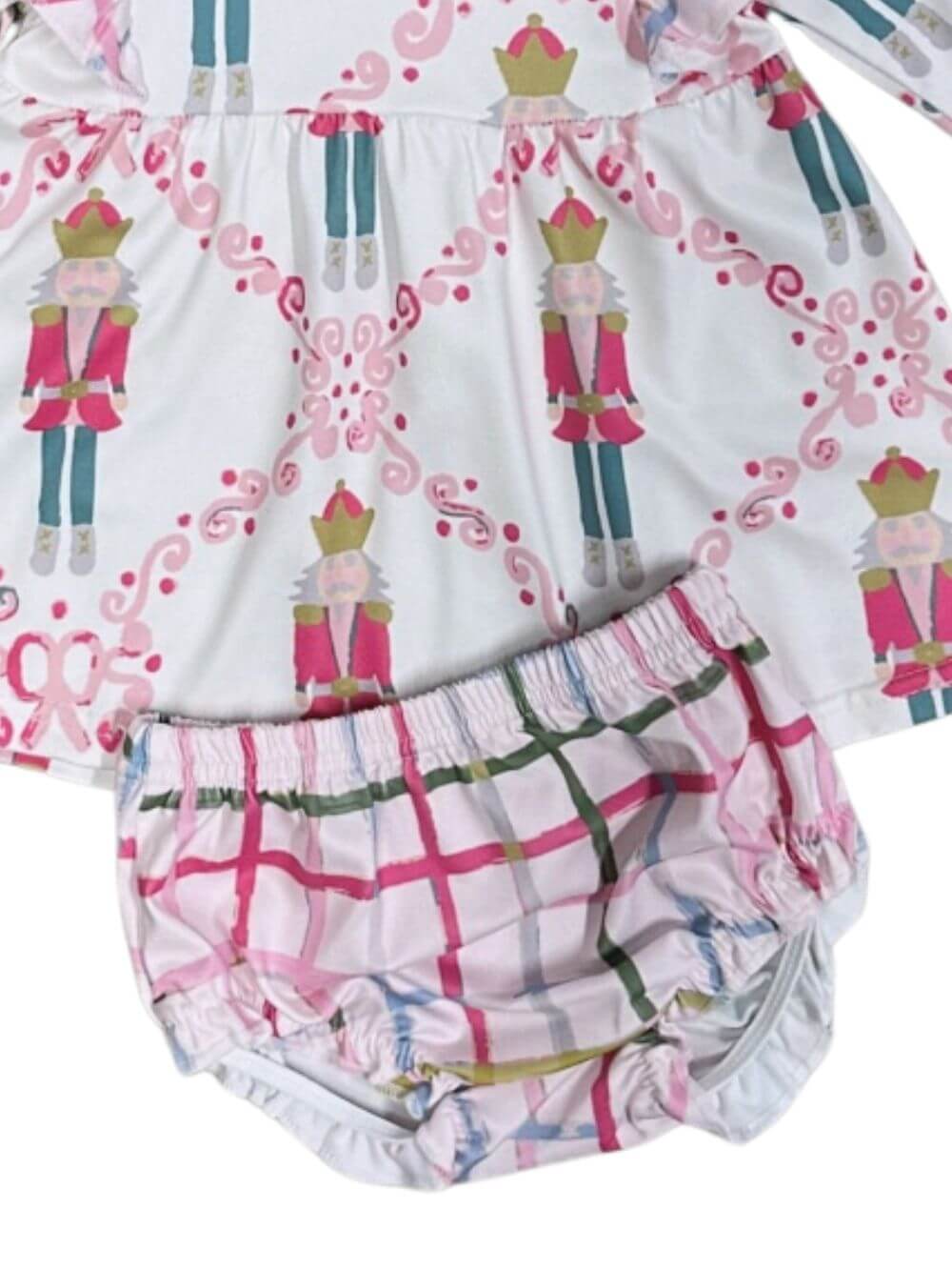 Christmas Nutcracker & Plaid 2 Piece Girls Baby Outfit - Sydney So Sweet
