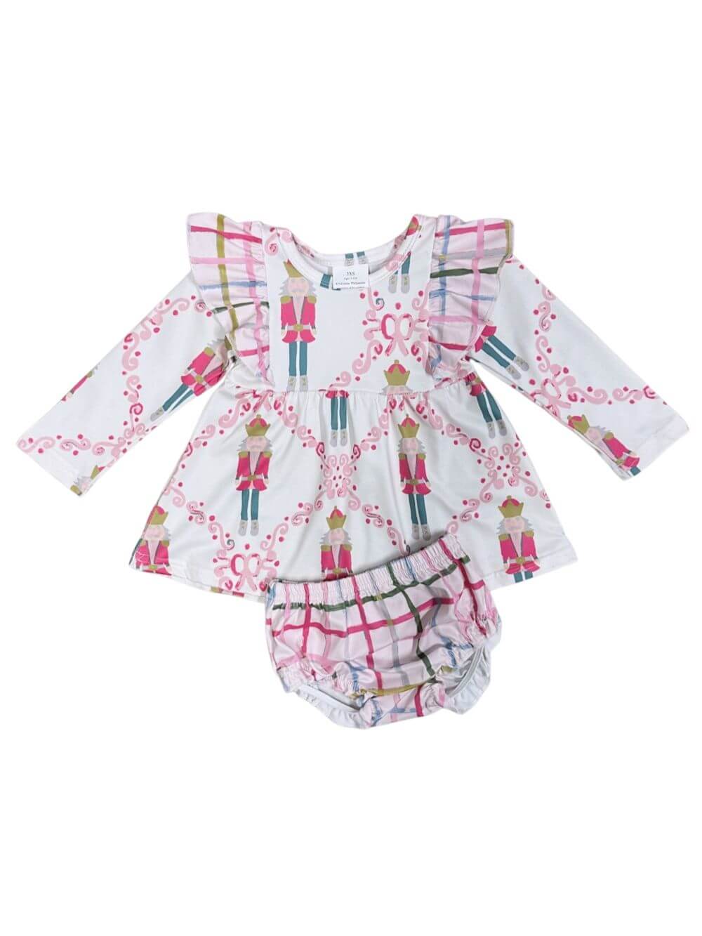Christmas Nutcracker & Plaid 2 Piece Girls Baby Outfit - Sydney So Sweet