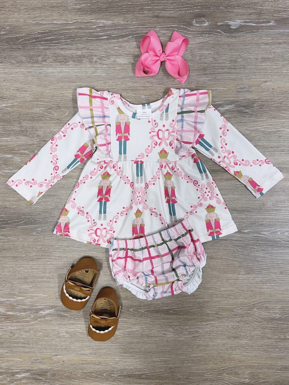 Christmas Nutcracker & Plaid 2 Piece Girls Baby Outfit - Sydney So Sweet